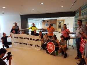 Protest at Adani HQ in Townsville, 4 arrested
