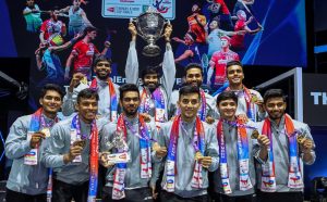 Indian men’s badminton team lift Thomas Cup defeating Indonesia