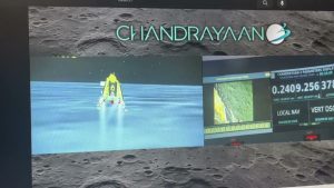 Last 3+minutes of Chandrayaan-3 Moon landing,23 Aug.2023(See Video)