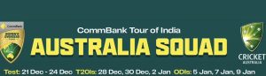 Australian Women’s squad for CommBank Tour of India