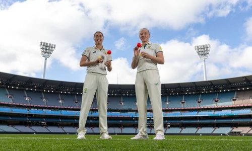 Tayla Vlaeminck and Kim Garth. Photo- Cricket Australia.