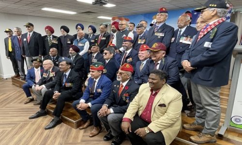 Indian Army veterans pose for a photo at the Indian Consulate, Melbourne. Photo- SAT/NN.